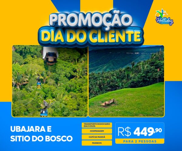 PROMOÇÃO DIA DO CLIENTE ! Pacote Completo de Viagem para Ubajara + Sítio do Bosco com a Holliday para 2 pessoas + Transporte + Hospedagem + Café da manhã + Passeios, por apenas R$ 449,90 !