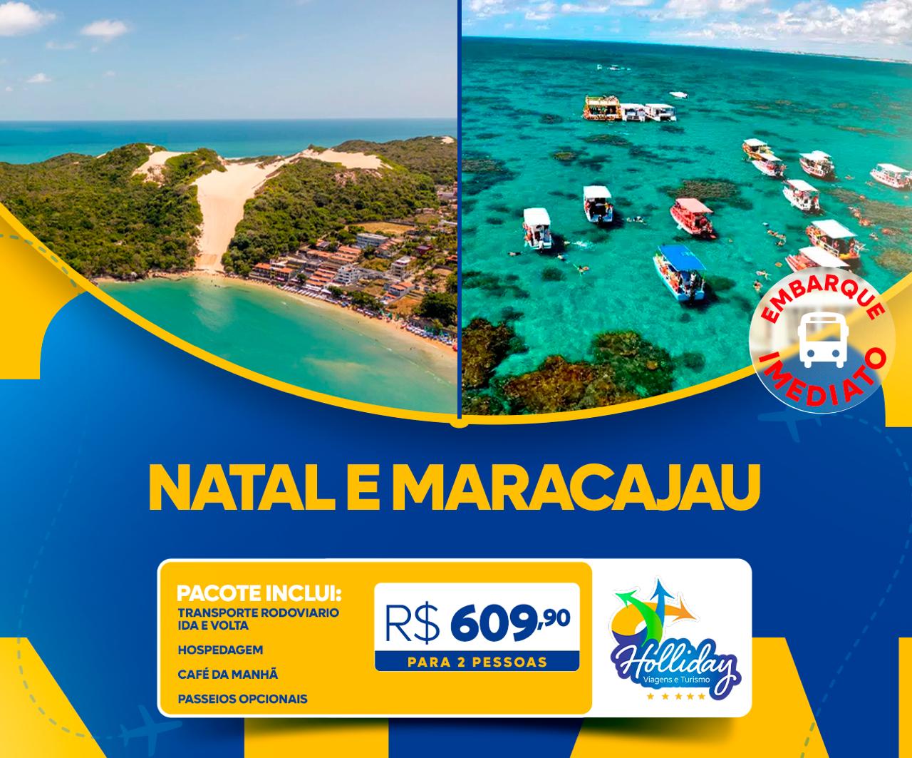 Pacote Completo de Viagem para Natal + Maracajaú + Lagoa de Arituba com Transporte (ida e volta) + Hospedagem para 2 pessoas, por apenas R$ 609,90 !